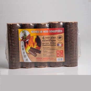 Bûches compressées au paquet